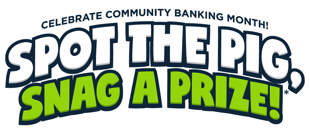Community Banking Month spot the pig contest